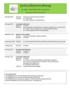 Gottesdienstordnung