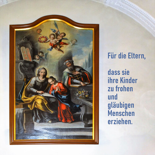 Maria mit ihren Eltern