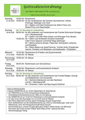 Gottesdienstordnung